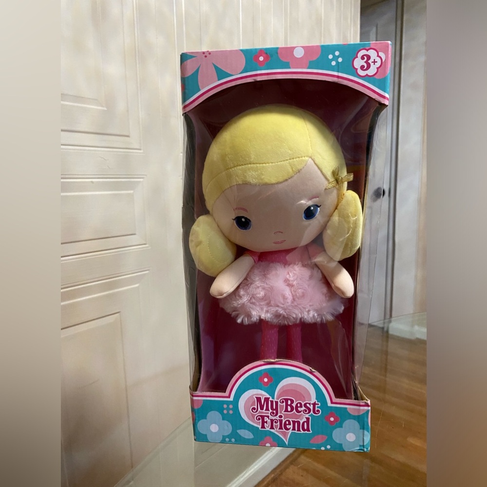 Kids MY BEST FRIEND Plush Doll Lovey Doll Baby Toy .